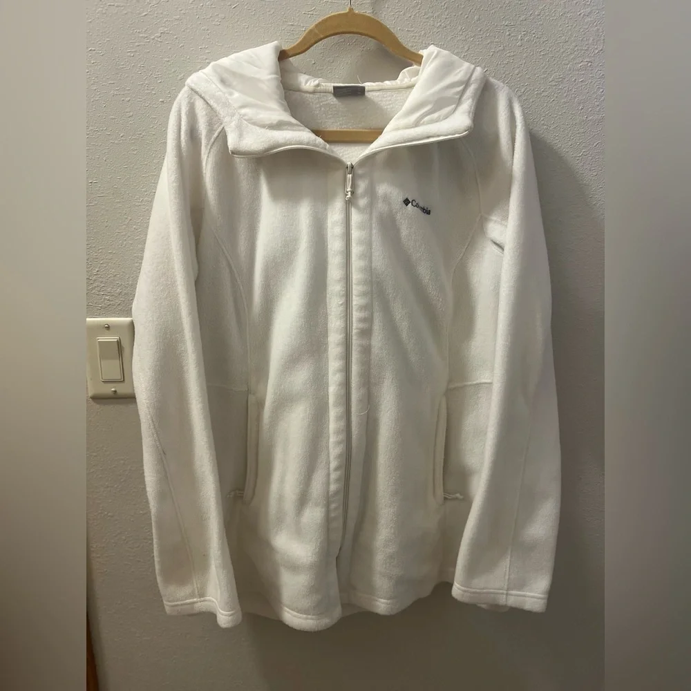 Columbia White Fleece Jacket Benton Springs - Picture 2 of 6